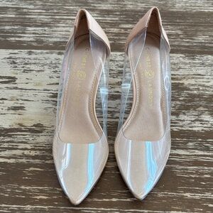 Chinese Laundry clear with Blush Patent Pointed-Toe Pumps never worn